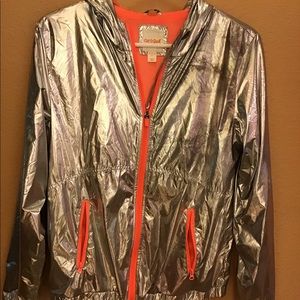 Holographic windbreaker hoodie